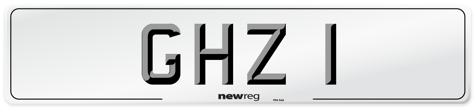 GHZ 1 Number Plate from New Reg